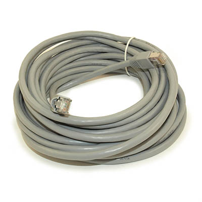 25ft Cat6A SHIELDED Ethernet RJ45 Patch Cable,Stranded,Snagless Booted,GRAY