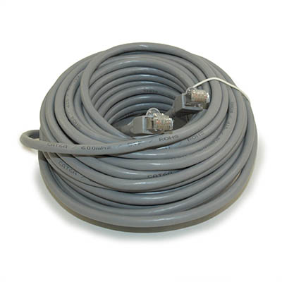50ft Cat6A SHIELDED Ethernet RJ45 Patch Cable,Stranded,Snagless Booted,GRAY