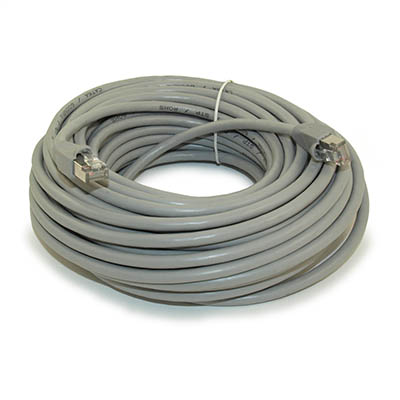 60ft Cat6A SHIELDED Ethernet RJ45 Patch Cable,Stranded,Snagless Booted,GRAY