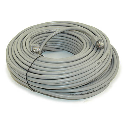 100ft Cat6A SHIELDED Ethernet RJ45 Patch Cable,Stranded,Snagless Booted,GRA