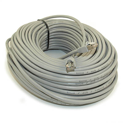 150ft Cat6A SHIELDED Ethernet RJ45 Patch Cable,Stranded,Snagless Booted,GRA