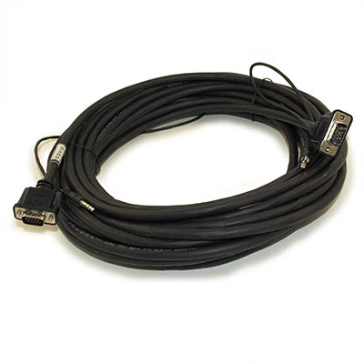 50ft PLENUM RATED VGA Male/Male w/AUDIO Triple-Shielded Cable Nickel Plat