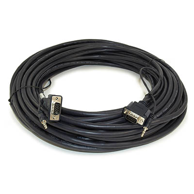 75ft PLENUM RATED VGA Male/Male w/AUDIO Triple-Shielded Cable Nickel Plat
