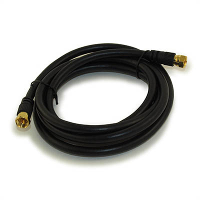 6ft RG6 QUAD SHIELD Black HI-BANDWIDTH Coax Cable F-type Gold Plated