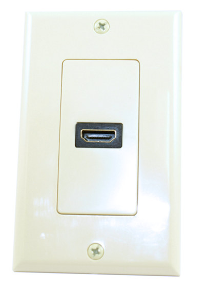 Wallplate  HDMI (Single) w/4 Built-in Flexible Extension Cable, Ivory