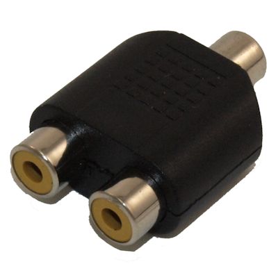 RCA Video Audio Splitter Adapter (RCA Female to 2 RCA Female)