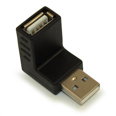 USB 2.0 UPWARD Facing A Male to A Female Right Angle Adapter 90 degree 
