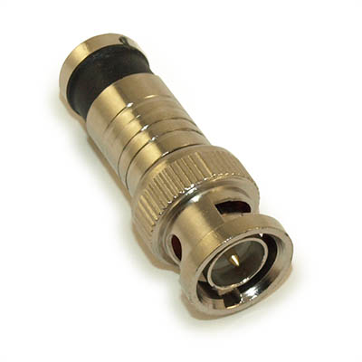 BNC/RG59 Compression Connector for Quad Shield RG6 Coax Cable, each