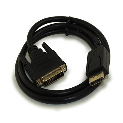 3ft DisplayPort to DVI Cable 30AWG Gold Plated, Black
