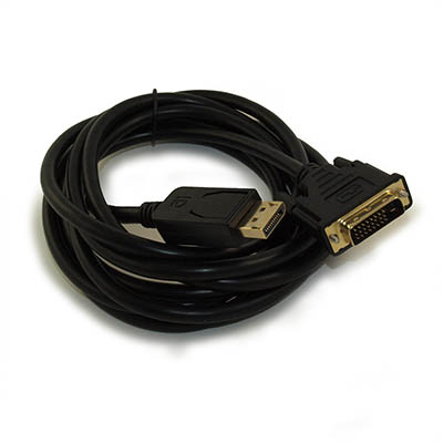 10ft DisplayPort to DVI Cable 30AWG Gold Plated, Black