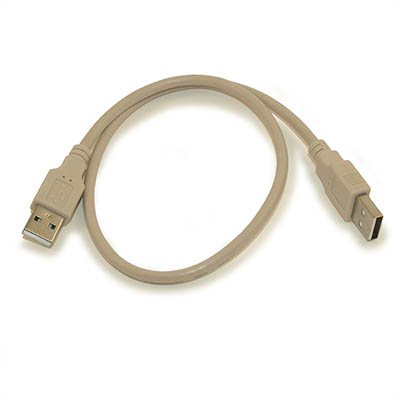 1.5ft USB 2.0 Certified 480Mbps Type A Male to A Male Beige Cable