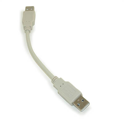 6inch USB 2.0 Certified 480Mbps Type A Male to A Male Beige Cable