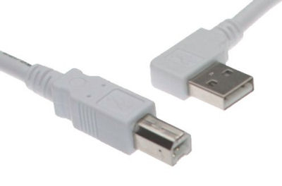 6ft ANGLE USB 2.0 Certified 480Mbps Type A Male to B Male Cable, Beige
