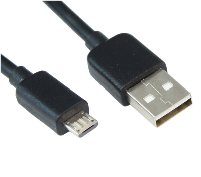 1.5ft USB 2.0 Type A Male to SLIM Micro-B 5-Pin Cable, Nickel Plated