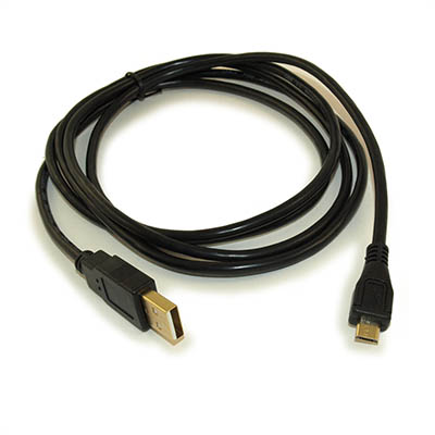 6ft USB 2.0 Certified Type A Male to Micro-B 5-Pin Cable, 24AWG, Gold
