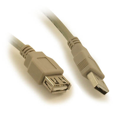 1ft USB 2.0 EXTENSION Type A Male to A FEMALE Cable, Beige