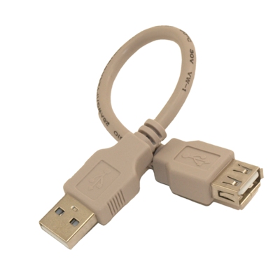 6inch USB 2.0 EXTENSION Type A Male to A FEMALE Cable, Beige