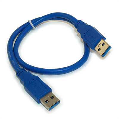 1.5ft USB 3.2 Gen 1 SUPERSPEED 5Gbps Type A Male to A Male Cable, BLUE