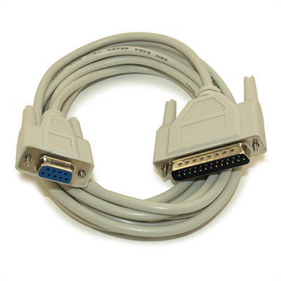 10ft Serial DB9 FEMALE to DB25 RS232 Male Cable