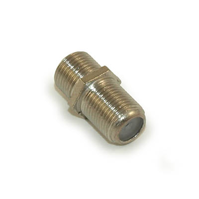 Coax Coupler Adapter for RG59 / RG6 F-Type Cables, Nickel Plated