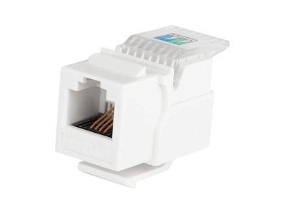 Keystone Jack Insert/Punch-down: Phone (RJ-11) for 1 or 2 Lines - White