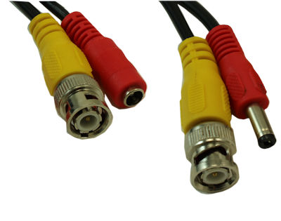 50ft BNC Siamese (with Power) RG59/Coax Security Camera Cable, Male to Male
