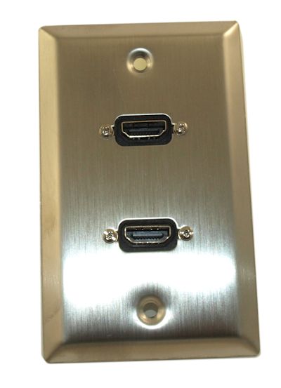 Wall plate: HDMI (DUAL Port) Stainless Steel