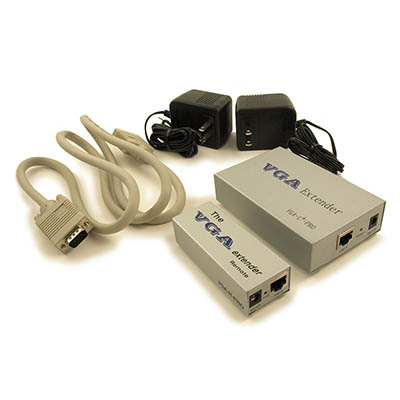 1000ft VGA w/MONITOR Extender using Ethernet Cable up to 1280x1024/60Hz  