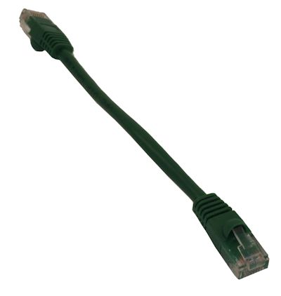 6inch Cat5E Ethernet RJ45 Patch Cable, Stranded, Snagless Booted, GREEN