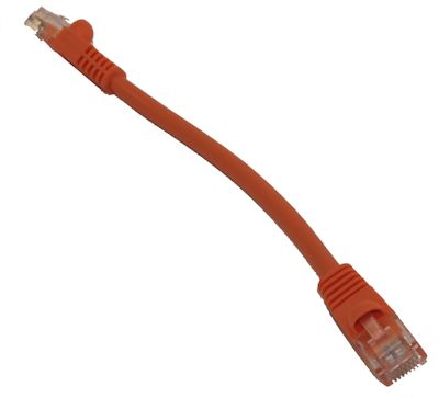 6inch Cat5E Ethernet RJ45 Patch Cable, Stranded, Snagless Booted, ORANGE