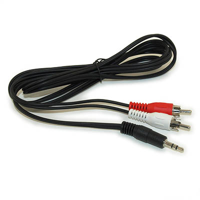 6ft 3.5mm Mini-Stereo TRS Male to Two RCA Male Audio Cable