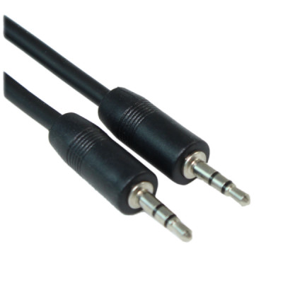 1.5ft 2.5mm SLIM Mini Stereo TRS Plug Male/Male Cable, Black