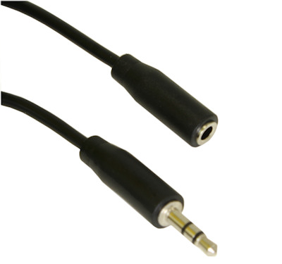 1.5ft 3.5mm Mini-Stereo TRS Male to Female Audio Extension Cable