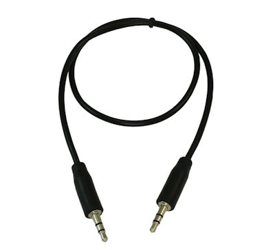 1.5ft 3.5mm SLIM Mini-Stereo TRS Male to Male Speaker/Audio Cable, Black