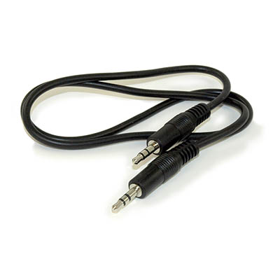 2ft 3.5mm Mini-Stereo TRS Male to Male Speaker/Audio Cable, Black