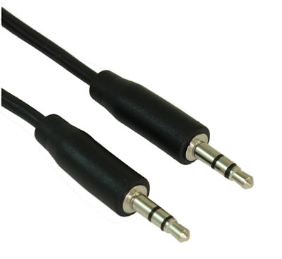 6ft 3.5mm SLIM Mini-Stereo TRS Male to Male Speaker/Audio Cable, Black