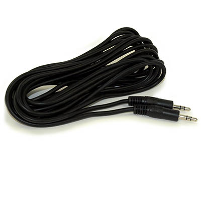 15ft 3.5mm Mini-Stereo TRS Male to Male Speaker/Audio Cable, Black