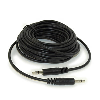 25ft 3.5mm Mini-Stereo TRS Male to Male Speaker/Audio Cable, Black