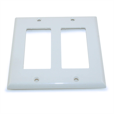 Wall plate: 2 Gang Decor Plate Frame, White