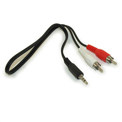 1.5ft 3.5mm Mini-Stereo TRS Male to Two RCA Male Audio Cable