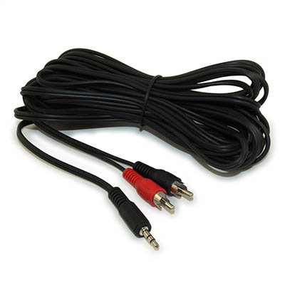 25ft 3.5mm Mini-Stereo TRS Male to Two RCA Male Audio Cable