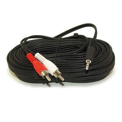 50ft 3.5mm Mini-Stereo TRS Male to Two RCA Male Audio Cable