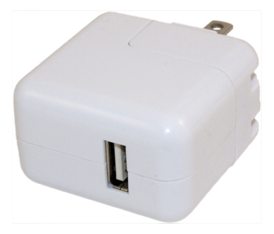 1 Port 110v/5v USB 2100ma Charger, White