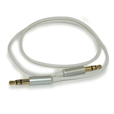 1.5ft EXTRA SLIM 3.5mm Mini-Stereo TRS Male to Male Gold Plated Cable