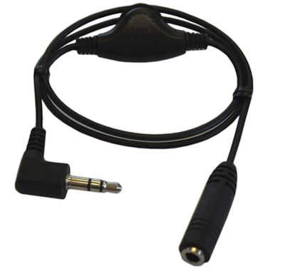 10inch 3.5mm In-Line Volume Control Adapter for Headphone, Black