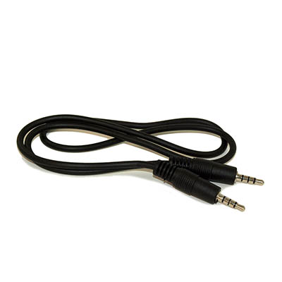 1.5ft 3.5mm 4 Conductor TRRS / 3 Band + Mic or Video Male to Male Cable