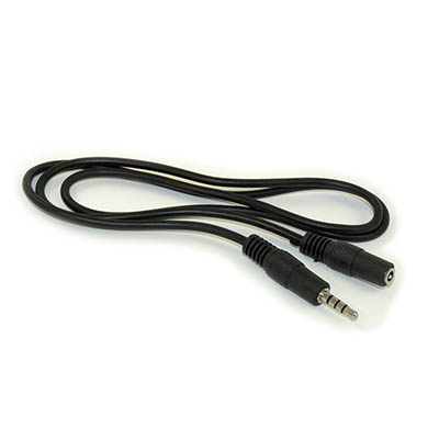 3ft 3.5mm 4 Conductor TRRS / 3 Band + Mic or Video M/F EXTENSION Cable