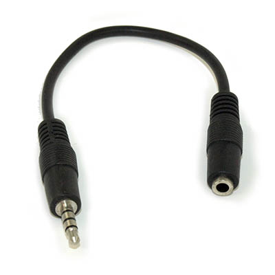 6inch 3.5mm 4 Conductor TRRS / 3 Band + Mic or Video M/F EXTENSION Cable