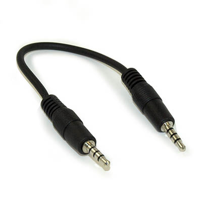 6inch 3.5mm 4 Conductor TRRS / 3 Band + Mic or Video Male to Male Cable