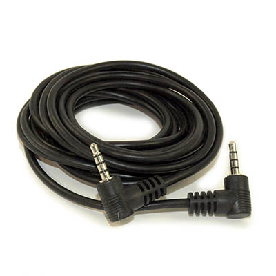 10ft 3.5mm 4 Conductor TRRS BOTH ANGLED Mini +Mic / Video M/M Cable